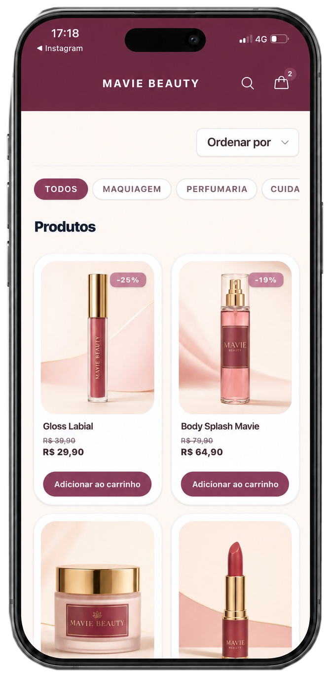 Catálogo de produtos criado na Catlo